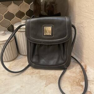 Tignanello Black Leather Crossbody Bag
